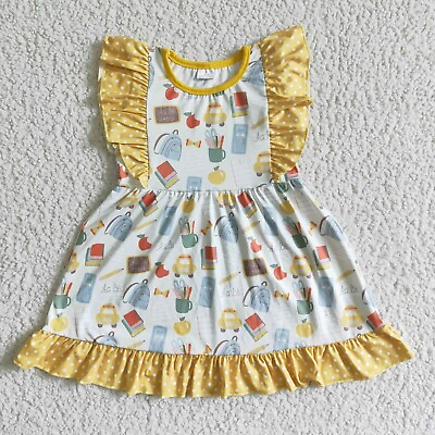 #ad #ad Girls Flutter Sleeve Summer Dress Back to School $18.99