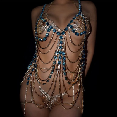 #ad Sexy Fringed Bikini Body Chain Harness Nightclub Suit Thong Jewelry Accessories $104.18
