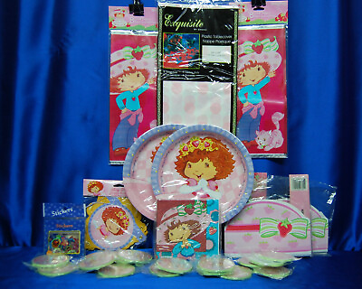 #ad Strawberry Shortcake Party # 11 Hats Banner Plates Napkins Stickers Loot Bags $39.99