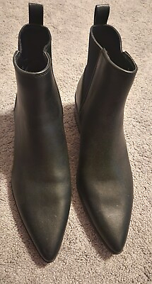 #ad Black Pointed Toe Boots Non Slip SIZE 9 $40.00