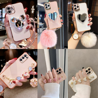 For Samsung S23 Ultra S22 S21 FE S20 S10 Plus Cute Shockproof Mirror Case Cover $10.99
