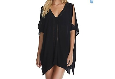 #ad RAISANS Swimsuit Cover Up Dress Gauze Material Black Samba Caftan NWT $52 XL $19.95