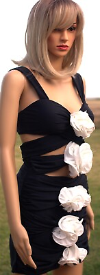 #ad One Piece Swimsuit 3D Flowers With Wrap Skirt S M $38.25
