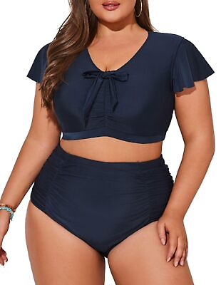 #ad #ad Hanna Nikole Plus Size Swimsuits for Women High Waisted Bottom Tummy Control ... $49.32