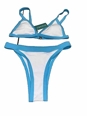 #ad TASHEHE Women#x27;s Ribbed Triangle Cheeky Bikini Set Sexy Two Piece Swimsuit Small $16.66