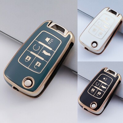 #ad 5 Button Key Cover Fob Case For Chevrolet For Camaro For Cruze Malibu For Buick $13.28