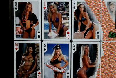 Vtg Hooters Girl 2004 Double Down Playing Cards Pr Poster Bikini Swimsuit models $37.43