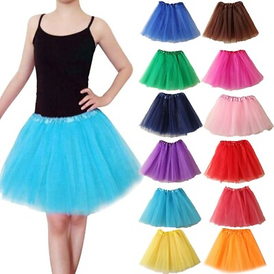 #ad High Quality Women#x27;s Tutu Skirt LADY WOMEN GIRLS KIDS Fancy Dress Skirts Party $8.05