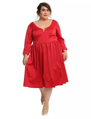 #ad Hot Topic X Outlander The Series Red Party Dress Plus Size Womens 16 Holiday $39.49