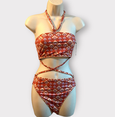 #ad Free People Beth Richards Gina Saffron Square Bikini Swimsuit Size Small NWT $34.99