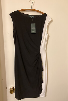 #ad Ralph Lauren Black and White Cocktail Dress Size 8 $100.00