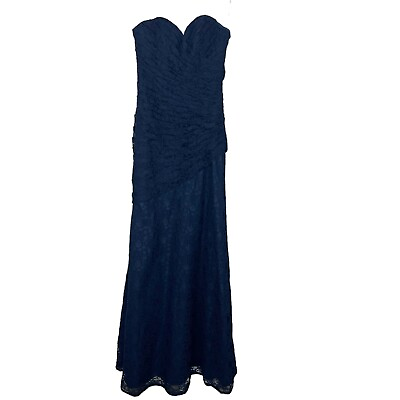 #ad Morilee by Madeline Gardner Size 8 Navy Lace Gown Maxi Dress Style 706 NEW $114.99
