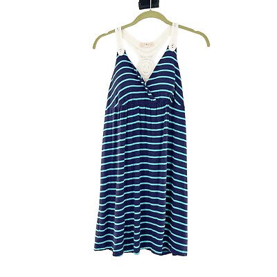 #ad Pink Republic Sundress Medium Crochet Racerback Padded Striped Dress mermaidcore $29.95