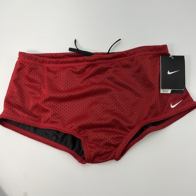 #ad Nike Men#x27;s Swimming NWT BOX Performance Swimwear Briefs Size 28 Red reversible $30.00