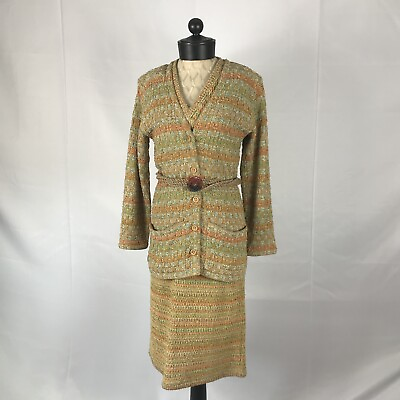 #ad #ad Rare Vintage Size Small MISSONI Couture Gold Knit Maxi Dress Suit $1299.00