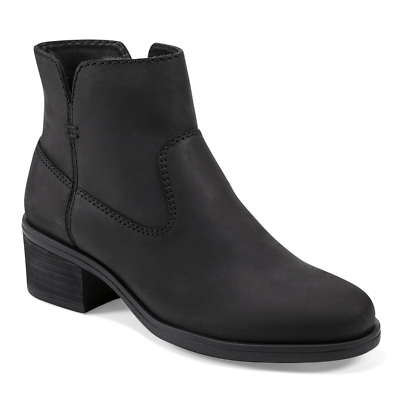 #ad Women#x27;s Premium Genuine Leather Block Heel Round Toe Casual Booties $75.00