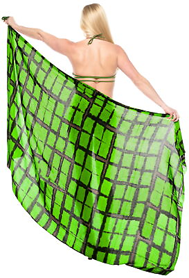 #ad LA LEELA Women#x27;s Swimsuit Sarong Bikini Swim Beach Cover Ups 78quot;x43quot; Green H938 $23.31