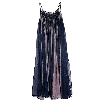 #ad Vintage Black and Blush Mesh Overlay Slip Dress $185.00
