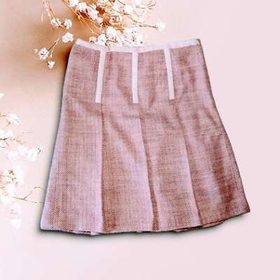 #ad INC INTERNATIONAL CONCEPTS Tweed Skirt DUSTY PINK Size 4 Pleated Lined Zipper $17.99