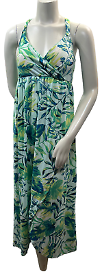 #ad #ad Jamie and Layla Maxi Dress Womens size XL Petite PXL Green Tropical NWOT $20.99