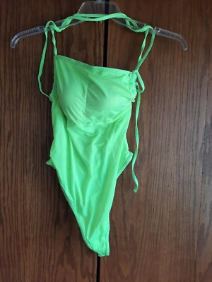 #ad New One Piece Swimsuit Push up Bra Green Size L $19.00