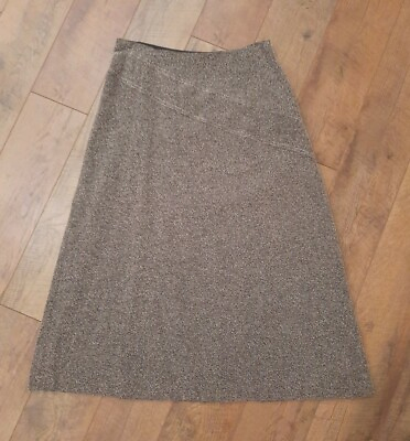 George Women#x27;s Size 14 A Line Tweed Skirt Long Black White Fully Lined $6.95