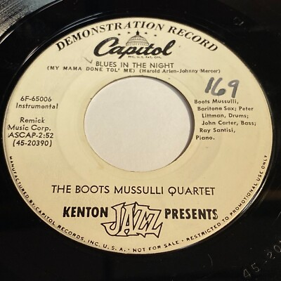 #ad The Boots Mussulli Quartet Blues In The Night Little Man 45 Jazz $7.99