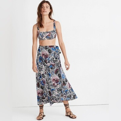 #ad Madewell Cover Up Wrap Skirt in Dutch Garden Size Medium $45.95