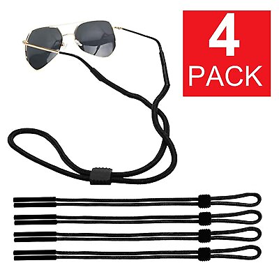 4 Pack Neck Strap Sport Sunglass Eyeglass Read Glasses Cord Lanyard Holder Black $3.95