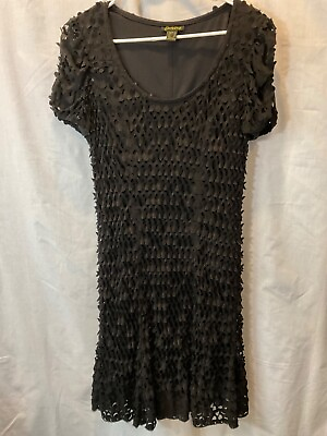 #ad Cartise Black Cocktail Dress Size 12 Poly Spandex Blend Lined Style 11149 $31.47