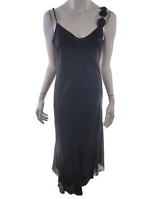 #ad Size 44 16 Black Long Maxi Dress Sleeveless $54.74