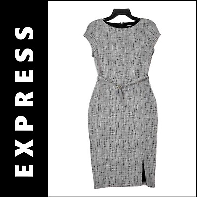Express Gray Dress Size XS Women Sleeveless Sheath Formal Belt $38.00