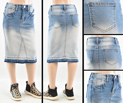 #ad New Little Girls Denim Skirt size 4 6 basic pockets style #RK 77986 $19.99