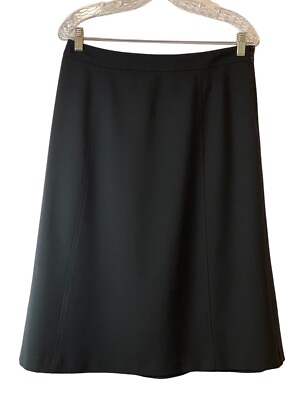 #ad #ad Talbots A Line Wool Blend Black Midi Side Zip Skirt Business Career 12 Petite $14.00