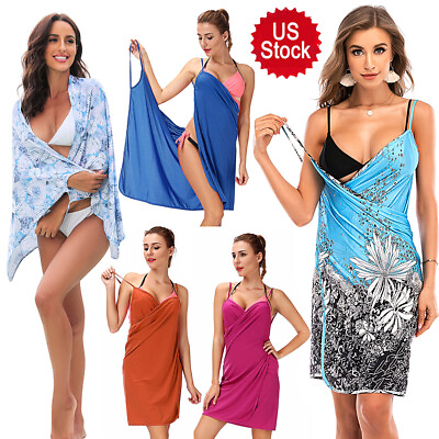 Sexy women Spaghetti Strap Beach Cover Ups Skirt Dress Bikini Swimsuit Backless $11.35