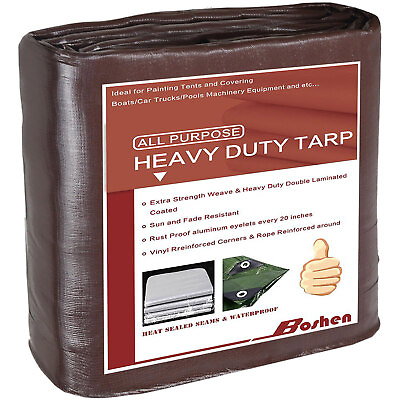 #ad Extra Heavy Duty Poly Tarps 5 10 12 16 20 Mil Tarp Waterproof Cover Tarpaulin $32.98
