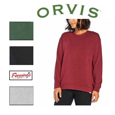 Orvis Ladies#x27; Crewneck Pullover Soft Cozy Relaxed Fit C25 $18.15