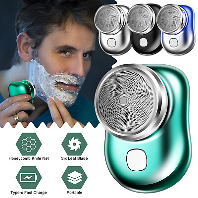 Mini Shave Portable Electric Razor for Men USB Rechargeable Shaver Home Travel $14.49