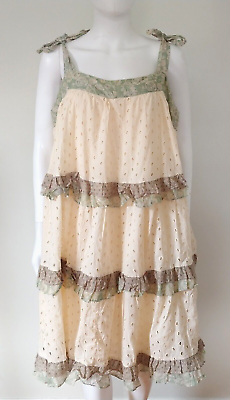 #ad #ad Anthro Forever girl ruffle floral tier BOHO Country eyelet boho dress PLUS 1X $129.00