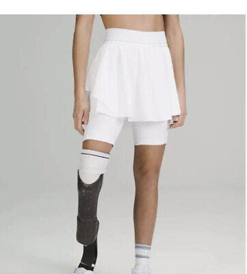 #ad Lululemon Women#x27;s Skirt Court Rival High Rise Tennis Skirt *Long White Sizes 10 $49.00