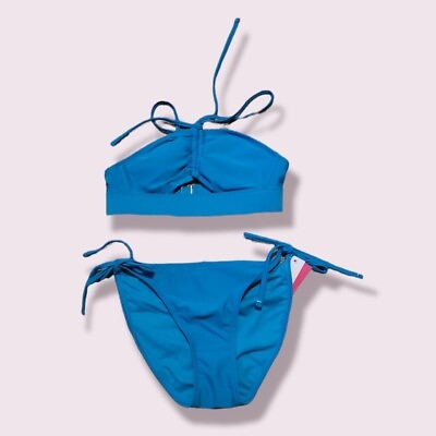 #ad Blue halter bikini $20.00
