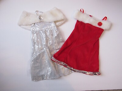 American Girl Size 18quot; Doll Fancy Red amp; Silver Dresses Set 2 $12.49