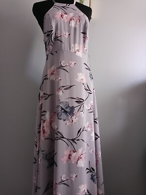 #ad Lulus Party Cocktail Maxi Dress Medium lavander floral print sleeplessness New. $95.00