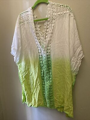 #ad Beaches and Boho Two Tone Sheer Beach Cover Up L XL $10.00