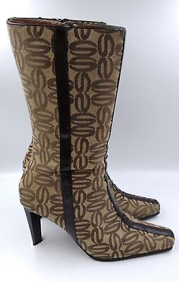 #ad Womens Brown Almond Toe Comfort Pull On Casual Heel Boots Size 10M $34.99