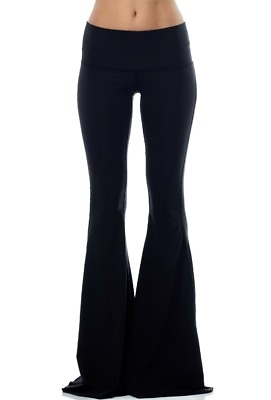 Women Premium Cotton Bell Bottom Yoga Pants Long Inseam 34quot; Inseam XS 5X USA $38.84