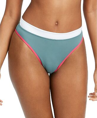 #ad Roxy Gray Juniors#x27; Swim in Love Colorblocked High Cut Bikini Bottoms Size L $14.99