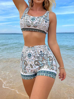 #ad Women#x27;s Ethnic Print Two Piece Swimsuit Set $20.99