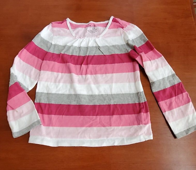 Girls Long Sleeve Stripe Shirt Baby Gap Pink Gray Size 5 $5.99