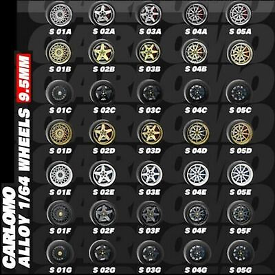 #ad 1 64 Scale CARLOMO ALLOY S BRAKES Real Rider Wheels Rims Tires Set Hot Wheel $13.99